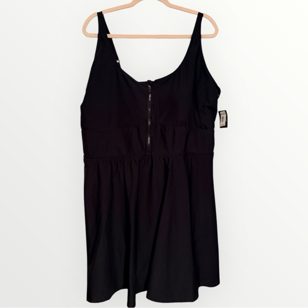 Torrid Black one piece swimsuit with Lace-Up Detail
